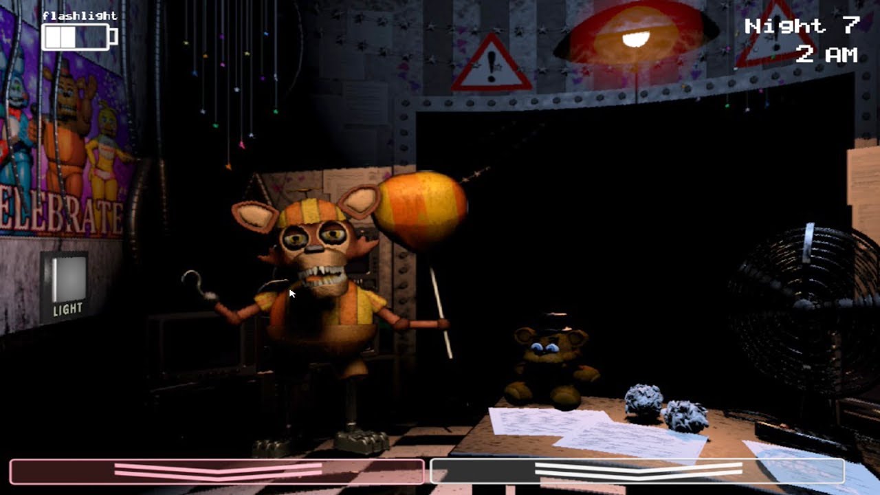 Five Nights at Freddy's 2 NIGHT 2 Balloon Boy Vent BB Foxy Flash Horror  BLIND Gameplay PART 2 