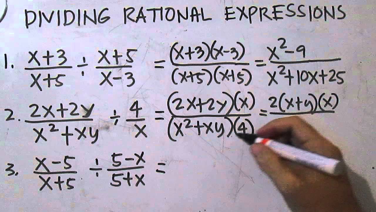 Dividing Rational Algebraic Expressions 2 - YouTube