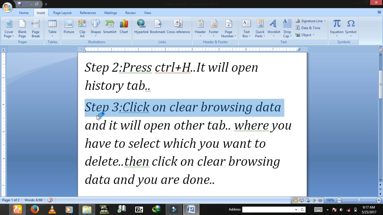 How to delete history in UC Browser in PC