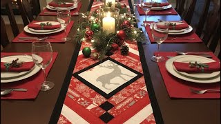 Make a quilted Christmas Table Runner. Etsy pattern