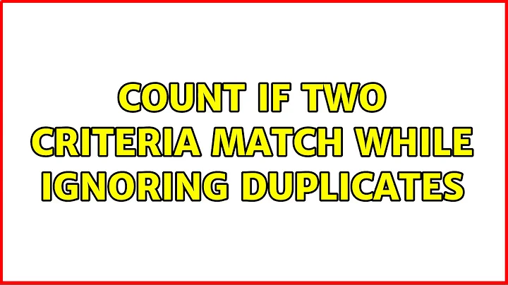 Count if two criteria match while ignoring duplicates (2 Solutions!!)