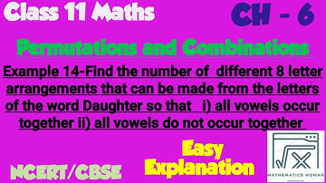 Example 14 | Permutations and Combinations| Class 11| Chapter 6|Ncert #cbse  #class11 #permutation