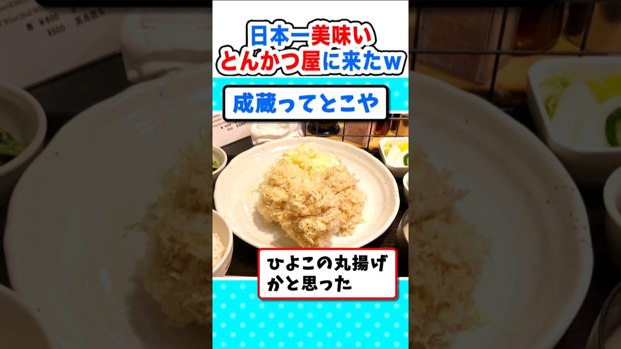 【2ch面白いスレ】日本一美味いとんかつ屋に来たンゴw#2ch #5ch #なんj #飯テロ #豚カツ