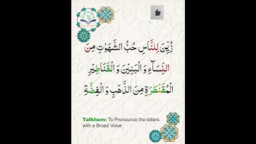 Learn Tajweed of Surah Al-Imran 14 (آيات الحفظ) | سورة العمران -  تعلم التجويد  - Rules + Practice
