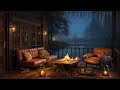 Cozy Balcony Lakeside With Smooth Jazz Relaxing Rain Crackling Fire White Noise ASMR Sleep 4K Cozy Balcony Lakeside With Smooth Jazz Relaxing Rain Crackling Fire White Noise ASMR Sleep 4K