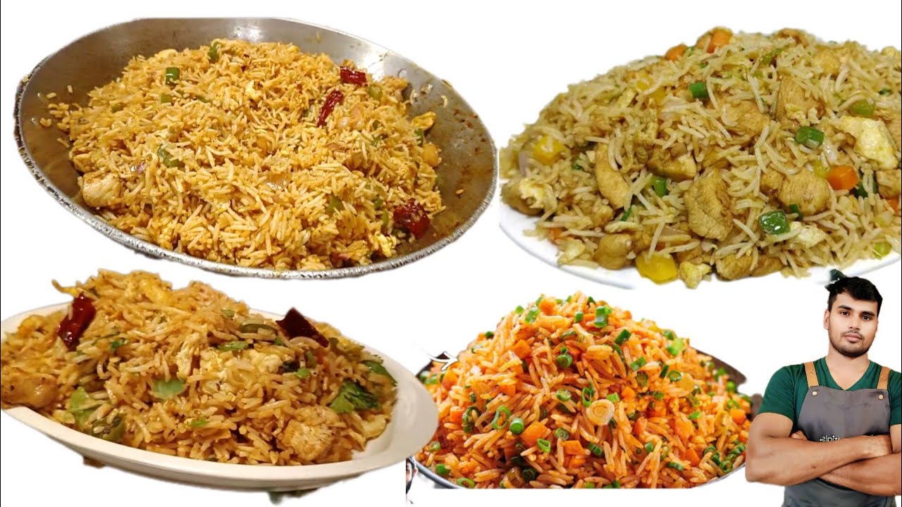 चिकन फ्राइड राइस Veg Fried Rice Chicken  Schezwan Fried Rice Restaurant style Egg Fried Rice