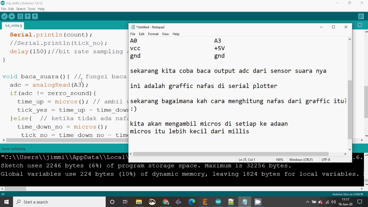 Menghitung Nafas dengan Sensor Suara dan Arduino Uno - YouTube