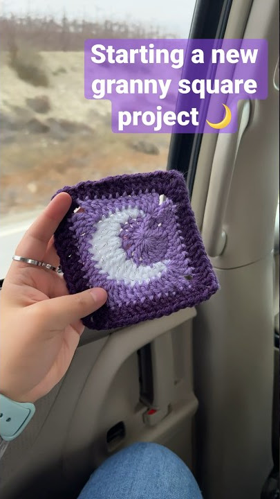 Love how this moon granny square came out 🌙💜 #crochet #grannysquare