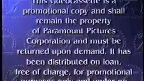 Paramount Home Video Logo 1995 Demo Tape Variant Reversed