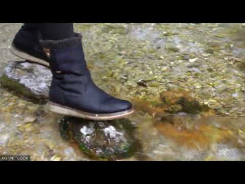 Wetlook - Katharine in river with boots