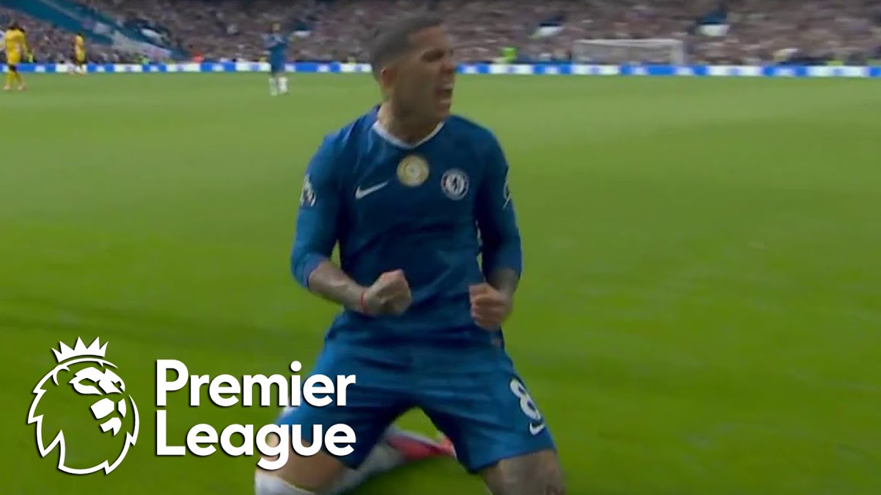 Enzo Fernandez heads in Reece James' cross to give Chelsea lead