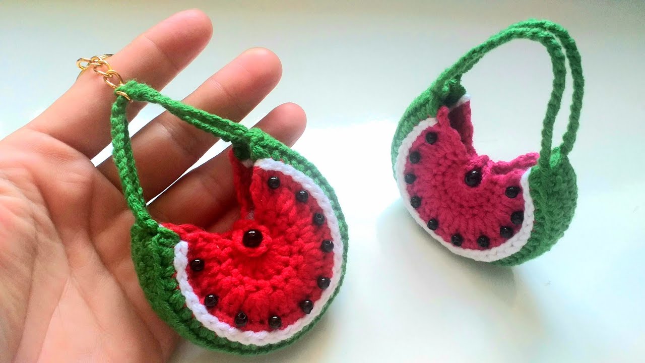 👉SUBTİTLED 🍉 MİNİ ÇANTA ANAHTARLIK/CROCHET mini bag KEYCHAİN #amigurumianahtarlık