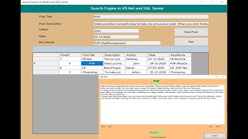 Search Engine in VB.Net and SQL Server