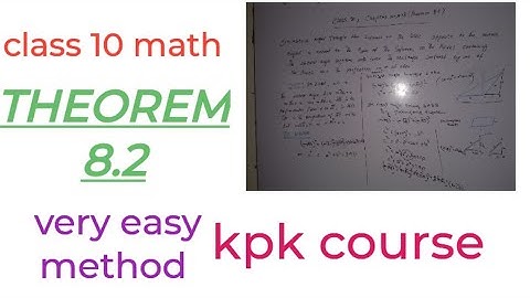 Theorem 8.2 class 10 mathematics Kpk course