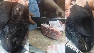 Excellent  Goat Cutting By Skilled Butcher In Meat Market || Busy Butcher Shop... screenshot 1