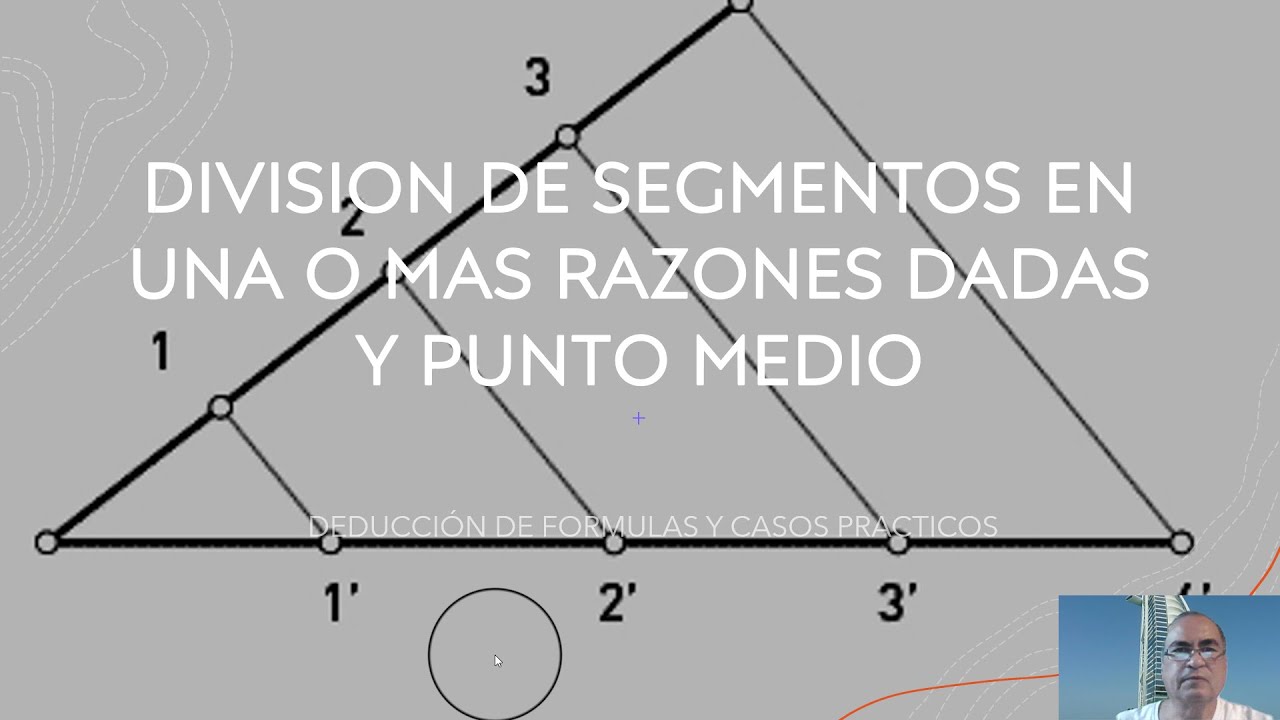División de un segmento en una razón dada, punto medio. Desarrollo