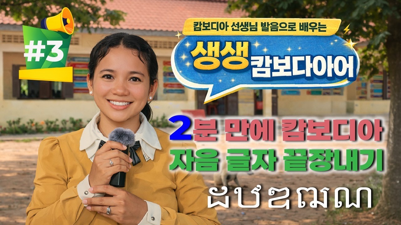 03 캄보디아 선생님 발음으로 배우는 생생 캄보디아어/캄보디아 글자 배우기 #3/더터도토너/2분만에 캄보디아 자음글자 끝장내기