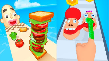 Sandwich Runner VS Finger Runner 3D - All Levels SpeedRun Gameplay Android iOS Ep3