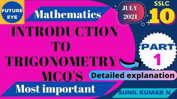 CLASS 10 | SSLC | INTRODUCTION TO TRIGONOMETRY MCQS | PART-1 | NEW PATTERN
