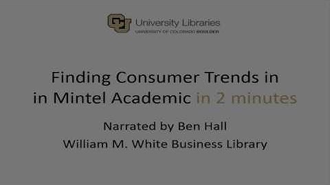 Finding Consumer Trends in Mintel Academic in 2 minutes
