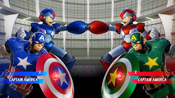 Capt. America & Megaman X VS Cap America & Megaman X (Very Hard) - Marvel vs Capcom | 4K HD Gameplay