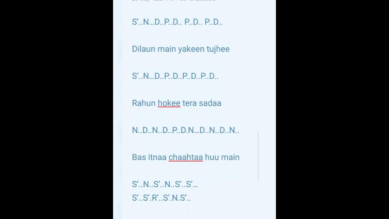 Thodi jagah song sargam flute/piano/harmonica notes YouTube