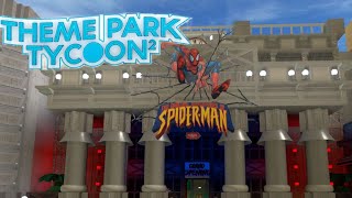 Universals SpiderMan ride created in Roblox TPT2 Theme Park Tycoon 2