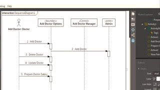 Sequence diagram for hospital management system in Star UML