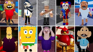 Scary Obby Roblox 121 Speed Runs Spongeboy & Krusty Crab, Evil Brother, Angry Bird Barry, Miss Marie