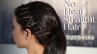 How To Straighten Frizzy & Curly Hair Without any Heat Or Damage | Heatless Straight Hair