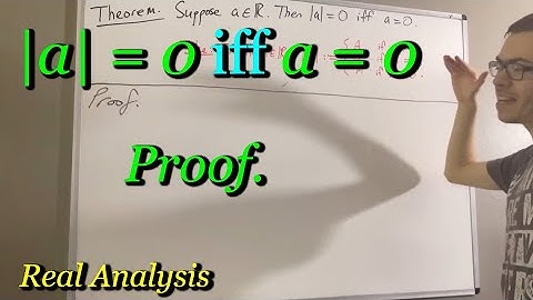 |a| = 0 iff a = 0 (Proof) [ILIEKMATHPHYSICS]