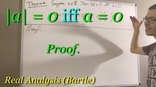 |a| = 0 iff a = 0 (Proof) [ILIEKMATHPHYSICS]