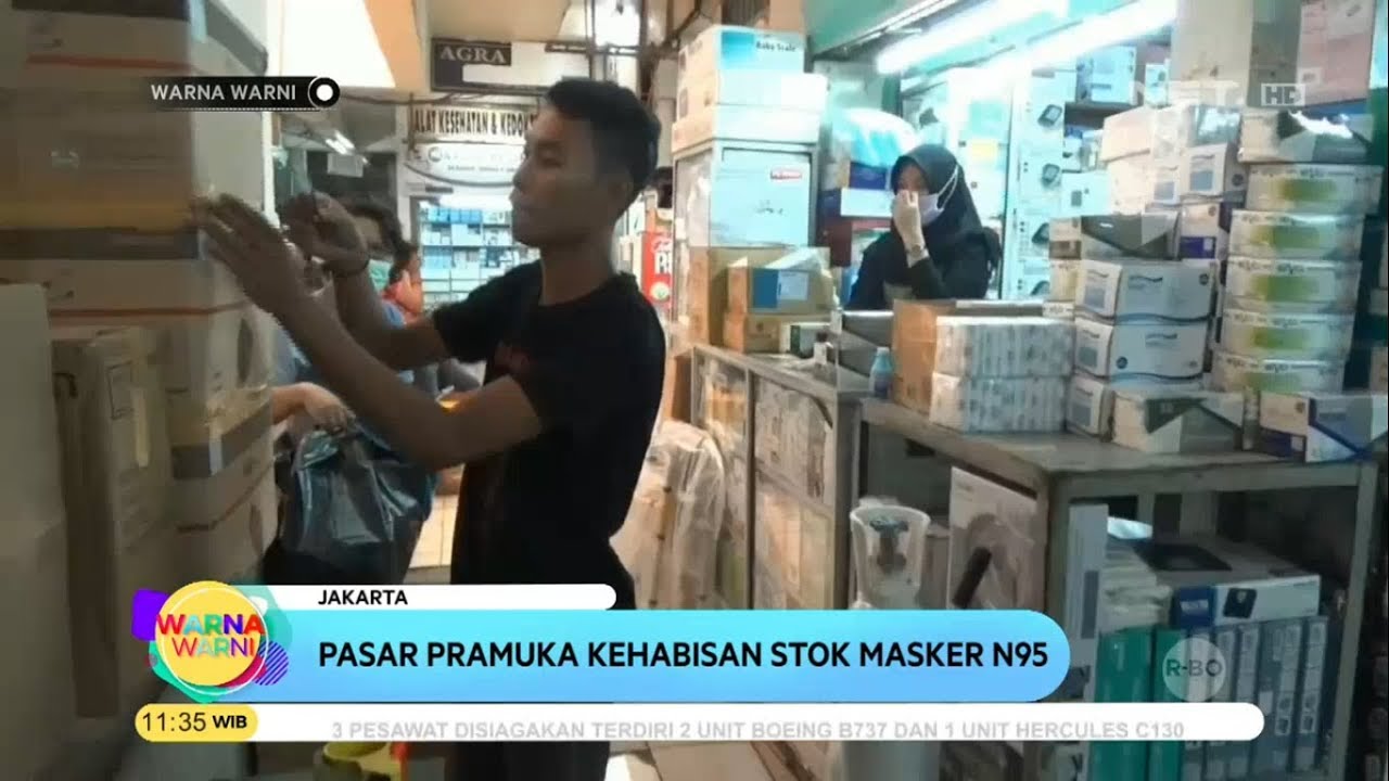Terkait Virus Corona Stok  Masker N 95 di Pasar Pramuka  