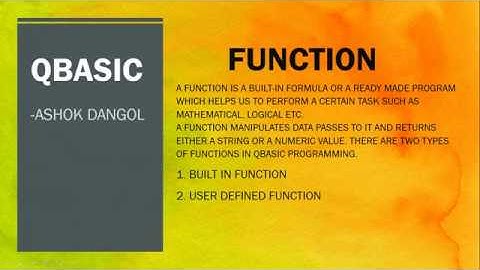 Function in QBASIC Programming
