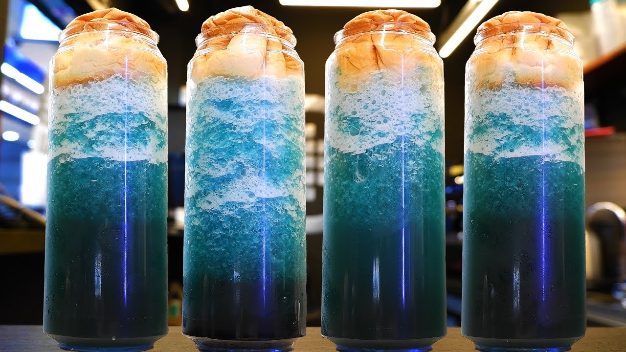 🌊 바다를 마신다? 🌊 상상 이상의 특별한 음료 체험🌊🌊Drink the Sea🌊🌊 🎨Gallery Cafe🎨 cafe  vlog / ASMR 【4K】 카페 브이로그