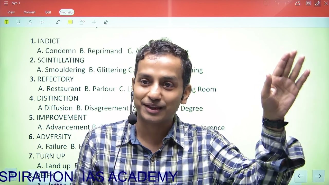 Synonym by Arnab Sir of Aspiration IAS Academy