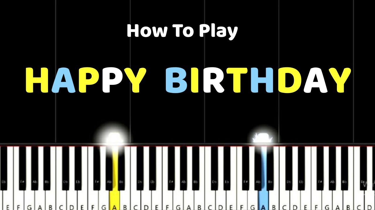 Happy Birthday to You Easy Piano Tutorial with Slow Version YouTube