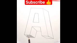 3D alphabet drawing✍️# sketch #youtubeshorts#siblingsklub