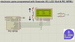 electronic game programmed with FLOWCODE 5 (LCD 16x4 & PIC 16F88 )