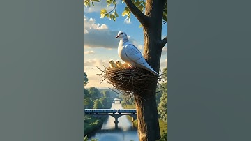 A pigeon🐦built a nest high in a tree🌴.#ai#shorts#entertainment#pigeon