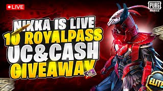 🔴PUBG MOBILE LIVE CUSTOM ROOM & UC GIVEAWAYS | 10 ROYAL PASS GIVEAWAY - NIKKA IS LIVE #customrooms