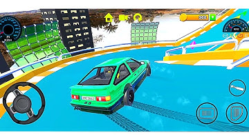 impossible stunt Car Tracks 3D 2021 - Green Car Driving level 7 🤪 - Android GamePlay