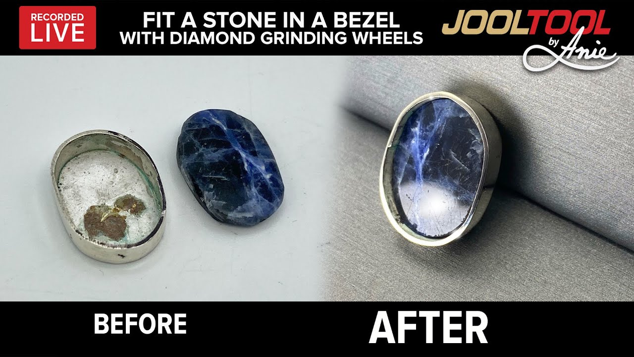 Using Diamond Grinding Wheels to fit a Stone in a Bezel - LIVE with Anie