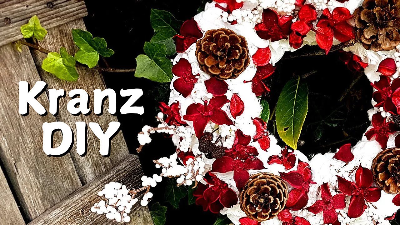 Türkranz basteln aus Wattepads / Wattepadkranz / Wattekranz / Weihnachtskranz