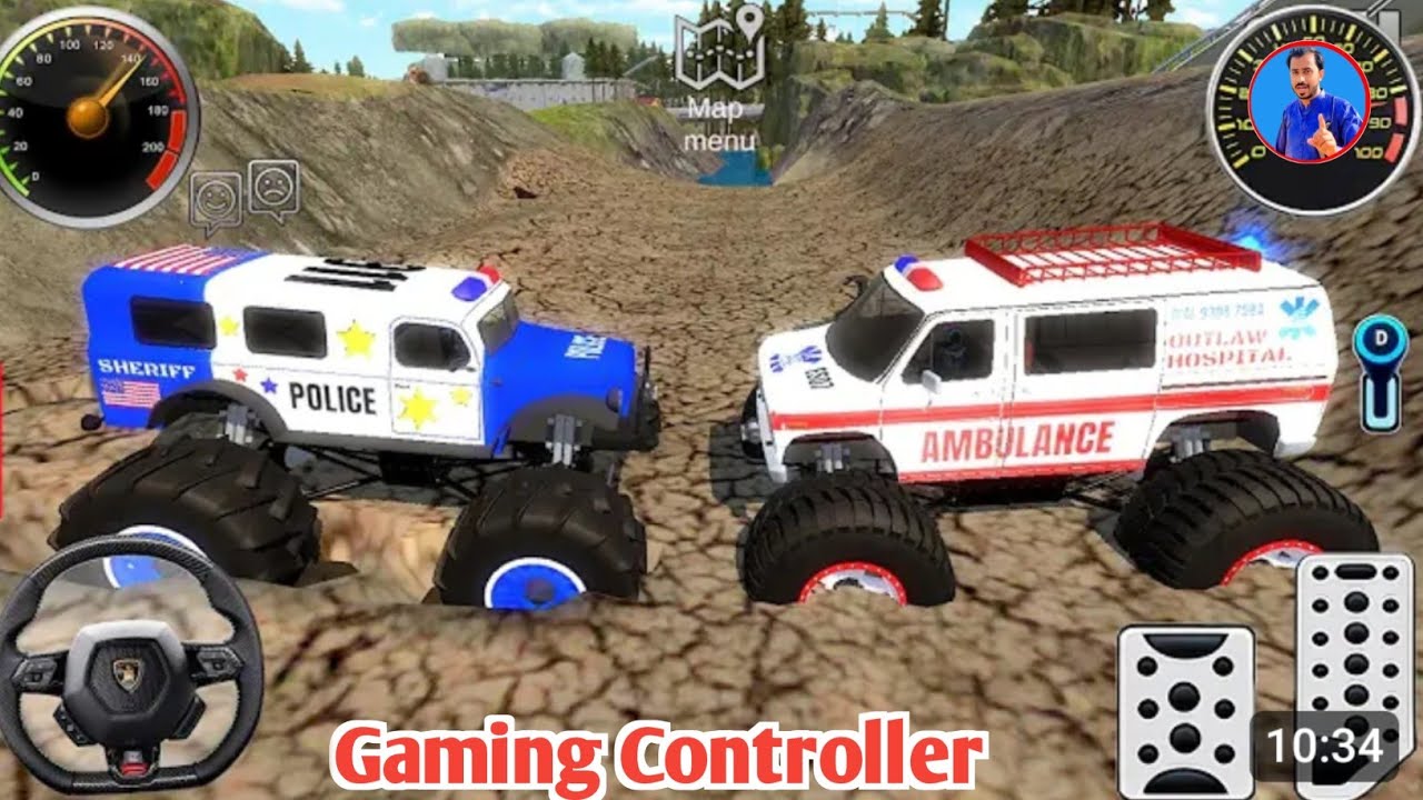 Juegos de carros - police cars, Ambulance driving extreme off-road #3 - Android Gameplay 