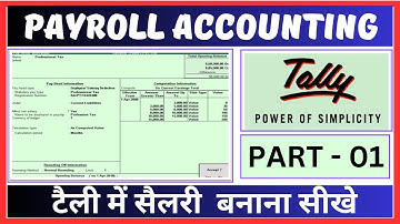 Payroll Accounting in Tally Erp in Hindi
