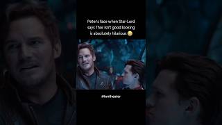 Peters Face 😭 #spiderman #chrispratt #infinitywar