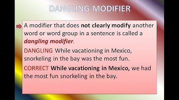 Using Modifiers Correctly  Part 2 G ( 8 )