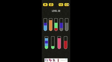 Water Sort Puzzle - level 22 walkthrough