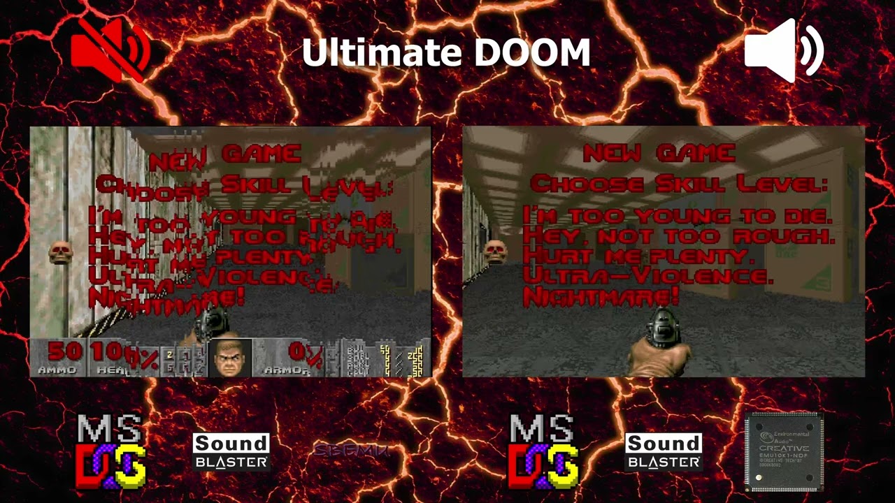 [OVM] Ultimate DOOM (SBEMU vs EMU10K1, OPL)
